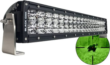 Black Oak Dual Row Infrared LED Light Bar 20- Inch 850nm - Combo Optics IP69K Rating Night Vision Tactical LED Light Bar for Off-Road Trucks, Jeep, ATV, UTV, Boats, Fog Driving, Hunting