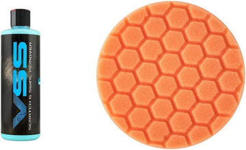 Chemical Guys COM_129_16 VSS One-Step Scratch and Swirl Remover Compound Polish, 16 oz & BUFX_102_HEX5 Hex-Logic Medium-Heavy Cutting Pad, Orange (5.5" Pad Fits 5" Backing Plate)