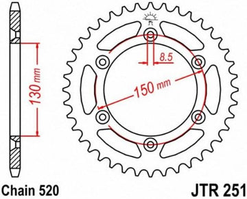 JT Sprockets JTR251.48 48T Steel Rear Sprocket