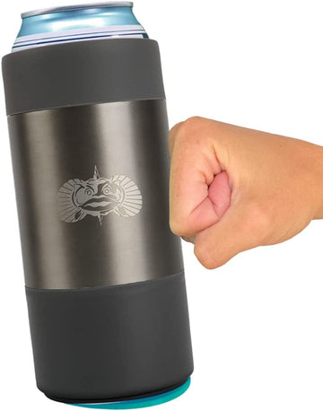 Toadfish Tall 16oz Can Cooler-Non-Tipping Suction Cup Can Cooler - (Graphite)