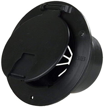 JR Products 541-3-A Black Deluxe Round Electric Cable Hatch with Back