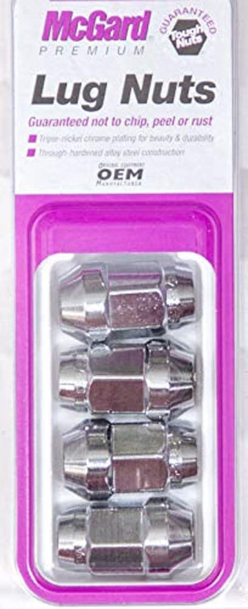 McGard 64011 Chrome Bulge Cone Seat Style Lug Nut Set (7/16" - 20 Thread Size) - Set of 4