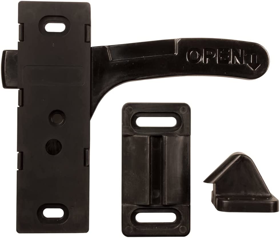 JR Products 06-11865 Black Bi-Directional Screen Door Latch Quantity 1