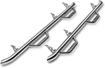 Smittybilt 14-18 Toyota 4Runner 2" Main Tube Wheel to Wheel Nerf Steps with Cleated Steps, Stainless Steel T1464R-SS
