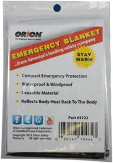 Orion Emergency Blanket - Heat Retention - Waterproof - Thermal Blankets - Great for Hiking, First Aid & Bug Out Bag - Set of 6