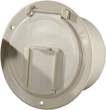 RV Designer Collection B132 Low Profile Cable Hatch Round Colonial White