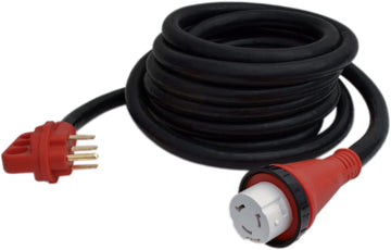 Valterra A10-5025ED Mighty Cord 50 Amp Detachable Power Cord w/Handle - 25', Red