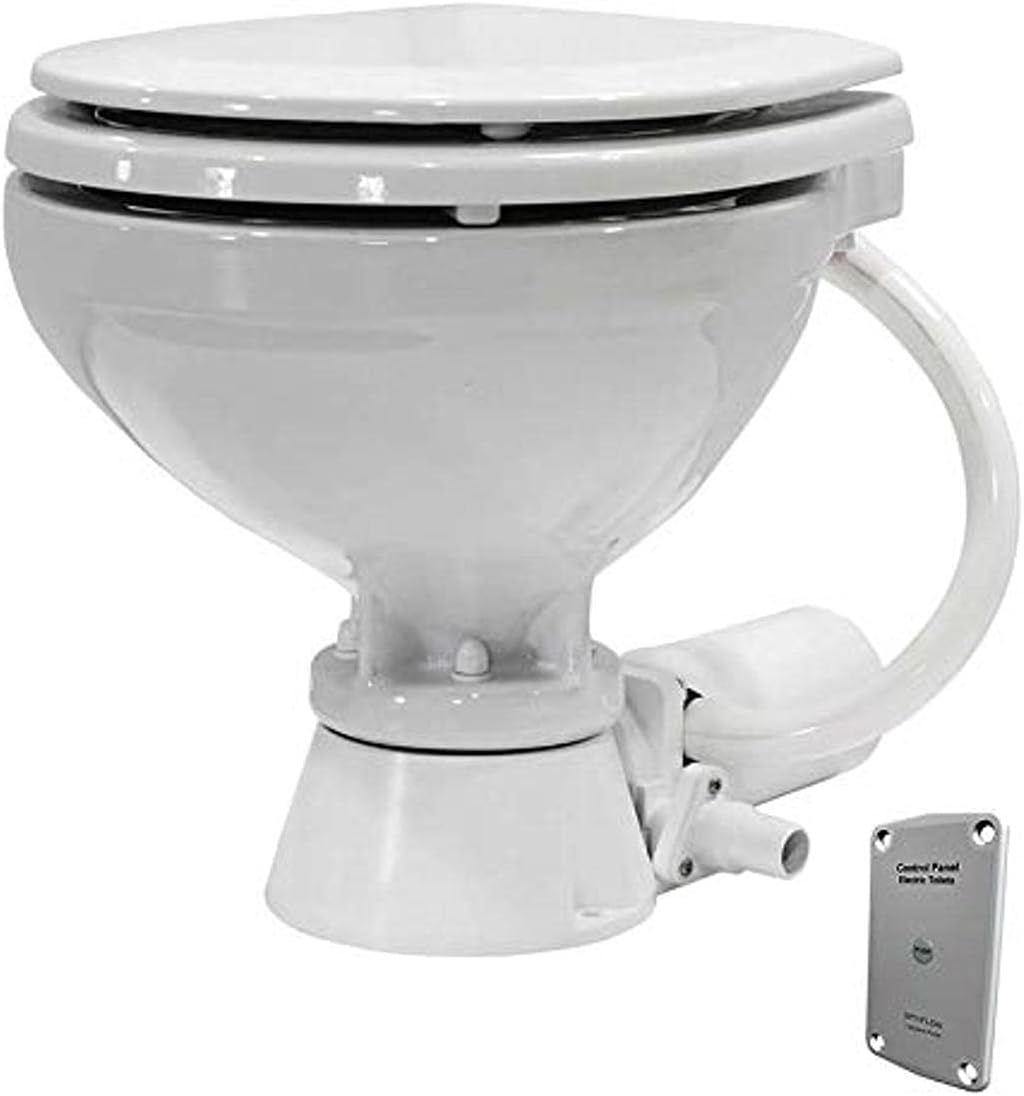 Johnson Pumps 80-47435-01 AquaT Compact Standard Electric Marine Toilet, 12V, White