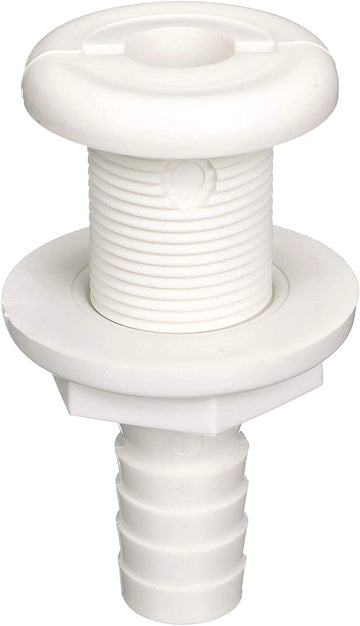Attwood Marine 5/8" I.D. White Thermoplastic Resin Thru-Hull Connector Fitting