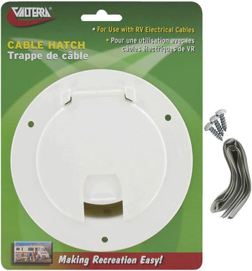 Valterra A10-2135VP Large Round Cable Hatch - White Large White
