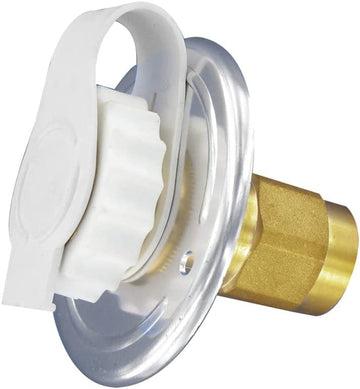Valterra A01-0172LFVP Flush-Mount Water Inlet - FPT, 2-3/4" Flange, Aluminum Finish (Carded)