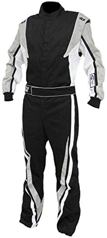 K1 Race Gear 20-VIC-N-2XL SFI 3.2a/1 Victory Auto Racing Suit (Black/White/Grey, XX-Large)