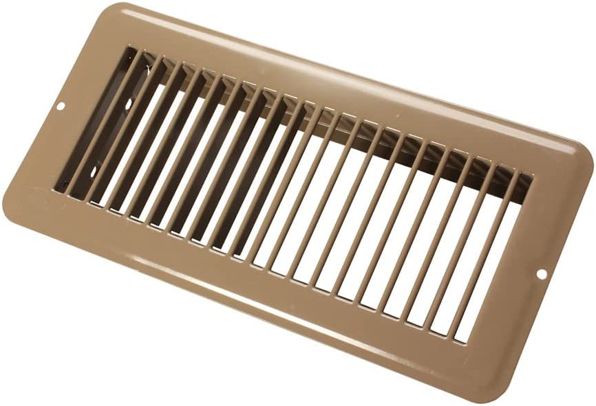 JR Products 02-28995 Undampered Floor Register - 4" x 10", Brown