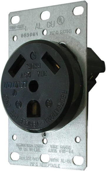 Valterra DG30VP 30 Amp Receptacle with Metal Plate