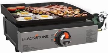 Blackstone 1971 Heavy Duty Flat Top Grill Station for Kitchen, Camping, Outdoor, Tailgating, Tabletop, Countertop – Stainless Steel Griddle with Updated Knobs & Ignition, 17 Inch 17" without Hood (Rear Grease)