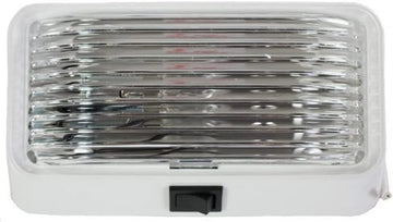 Arcon 18104 12V Universal Porch/Utility Light with Clear Lens, White Base and Switch