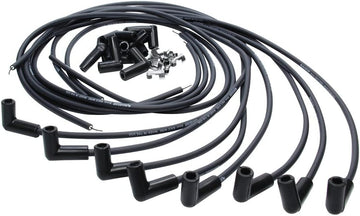 ALLSTAR PERFORMANCE 81360 Black 8 mm, 90 Degree Boots Spark Plug Wire Set, HEI Style Terminal, Cut-To-Fit, V8, Kit