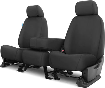 Covercraft Custom-Fit Front Bench SeatSaver Seat Covers - Polycotton Fabric, Charcoal Black