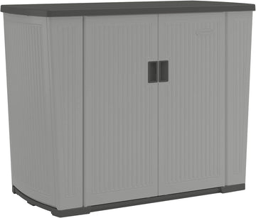 Suncast Backyard Oasis Outdoor Storage Unit, 130 Gallons, Peppercorn