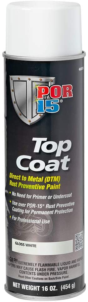 POR-15 46818 White Top Coat - 16 fl. oz. Aerosol White 454 g (Pack of 1)