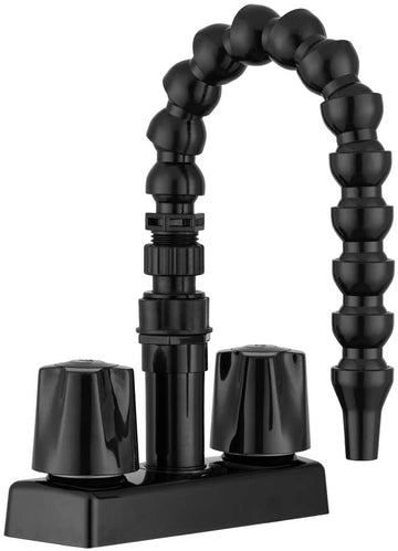 Dura Faucet RV Exterior Quick Connect Faucet with Flexible Gooseneck Spout (Black) Faucet with Spout Black