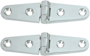 Strap Hinge 4''X11/16'' Chr/Brass Pair