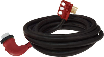 Valterra Mighty Cord® RV 50-Amp 90-Degree Detachable Power Cord, 25-Foot Cord for RV, Red 50 Amp