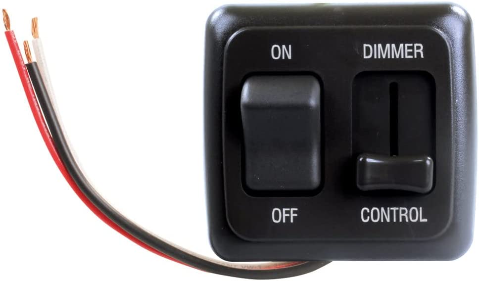 JR Products 15225 Dimmer/ On/Off Switch Black