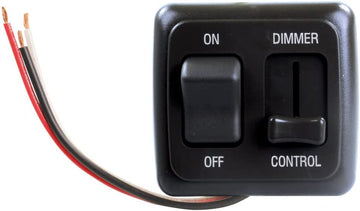 JR Products 15225 Dimmer/ On/Off Switch Black