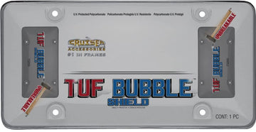 Cruiser Accessories 73200 Tuf Bubble Shield License Plate Shield/Cover, Smoke Smoke Bubble