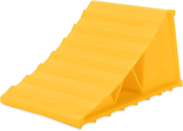 Camco 44432 Wheel Chock Without Rope, Helps Keep Your Trailer or RV In Place (Pack of 1) , Yellow