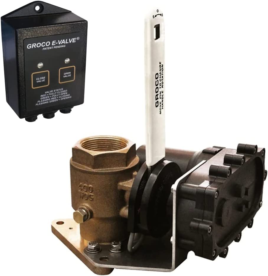 GROCO 1-1/2" Bronze Electric Flanged Seacock - 24V