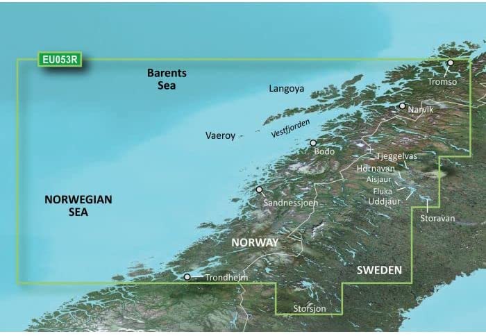 Garmin Bluechart G2 - HXEU053R - Trondheim - Tromso - MicroSD & SD