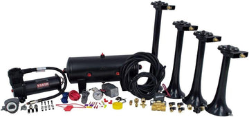 Hornblasters Conductor's Special 244K 150PSI Nightmare Edition Train Horn Kit - 4 US Made Trumpets - 147.7 Actual dB