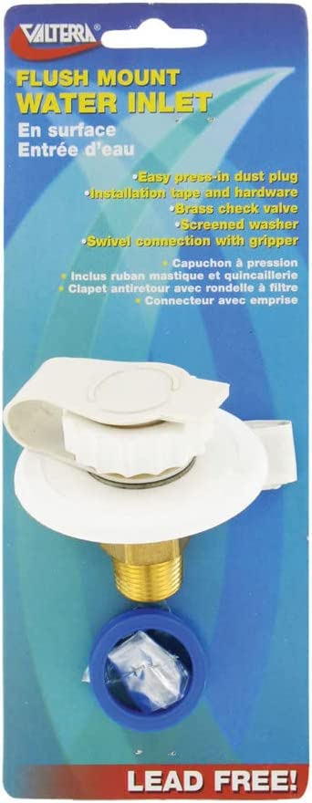 Valterra A01-0170LFVP White 2-3/4" Plastic Lead-Free Flange Water Inlet