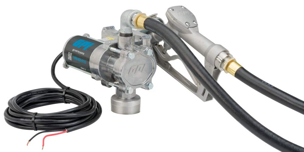 GPI - EZ-8 Fuel Transfer Pump, Manual Shut-Off Nozzle, 8 GPM 12V fuel pump, 10' Hose, Power Cord, Adjustable Suction Pipe (137100-01) EZ-8 (137100-01)