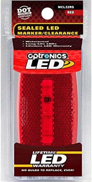 Optronics MCL32RS LED Marker/Clearance Light - White Base , Red 1