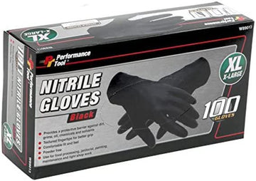 Performance Tool W89013 Black X-Large Nitrile Gloves 100pc Black Nitrile Gloves Black Nitrile Gloves (X-Large)