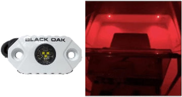 Black Oak Rock Accent Light - Red - White Housing