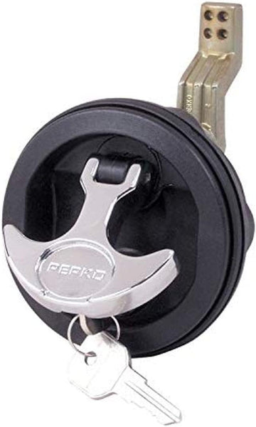 Perko 1091DP1BLK Black Round Marine Flush Mount Lock