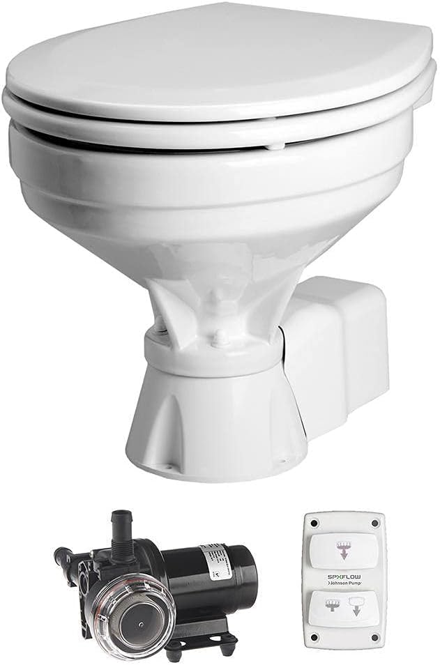 John 80-47232-01 Aqua T Toilet, Comfort, 12V, Electric Quiet Flush