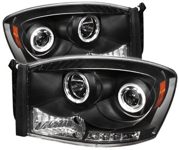 Spyder Auto PRO-YD-DR06-HL-BK Dodge Ram 1500/2500/3500 Black Halogen LED Projector Headlight