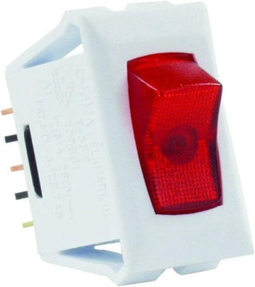 JR Products 12505 Red/White SPST Illuminated On/Off Switch