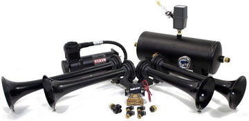 Hornblasters Conductor's Special 244K 150PSI Nightmare Edition Train Horn Kit - 4 US Made Trumpets - 147.7 Actual dB