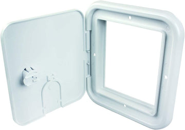 Thetford 94333 Small 30/50 Amp Electric Cable Hatch with Keyed Entry - Polar White