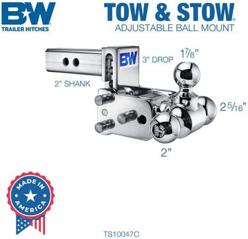 B & W Hitches TS10047C Chrome 6" Tri Ball