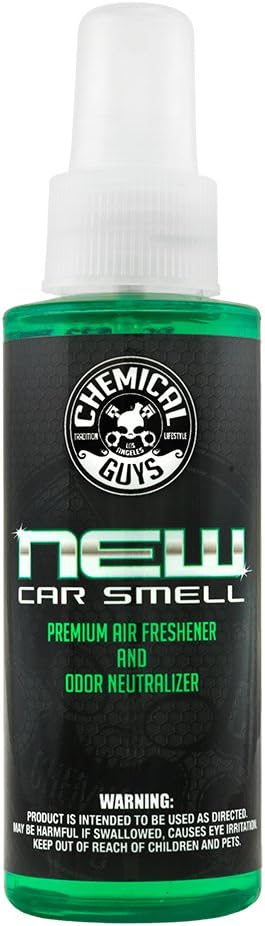 Chemical Guys AIR_101_04 New Car Smell Premium Air Freshener and Odor Eliminator, Long-Lasting Scent, Great for Cars, Trucks, SUVs, RVs & More, 16 fl oz NEW CAR 4 oz