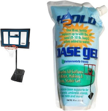 Lifetime 1529 Courtside Height Adjustable Portable Basketball System, 50 Inch Shatterproof Backboard, Black/Red/Blue, Standard Basketball System + Bases Polymer, 16-Ounce