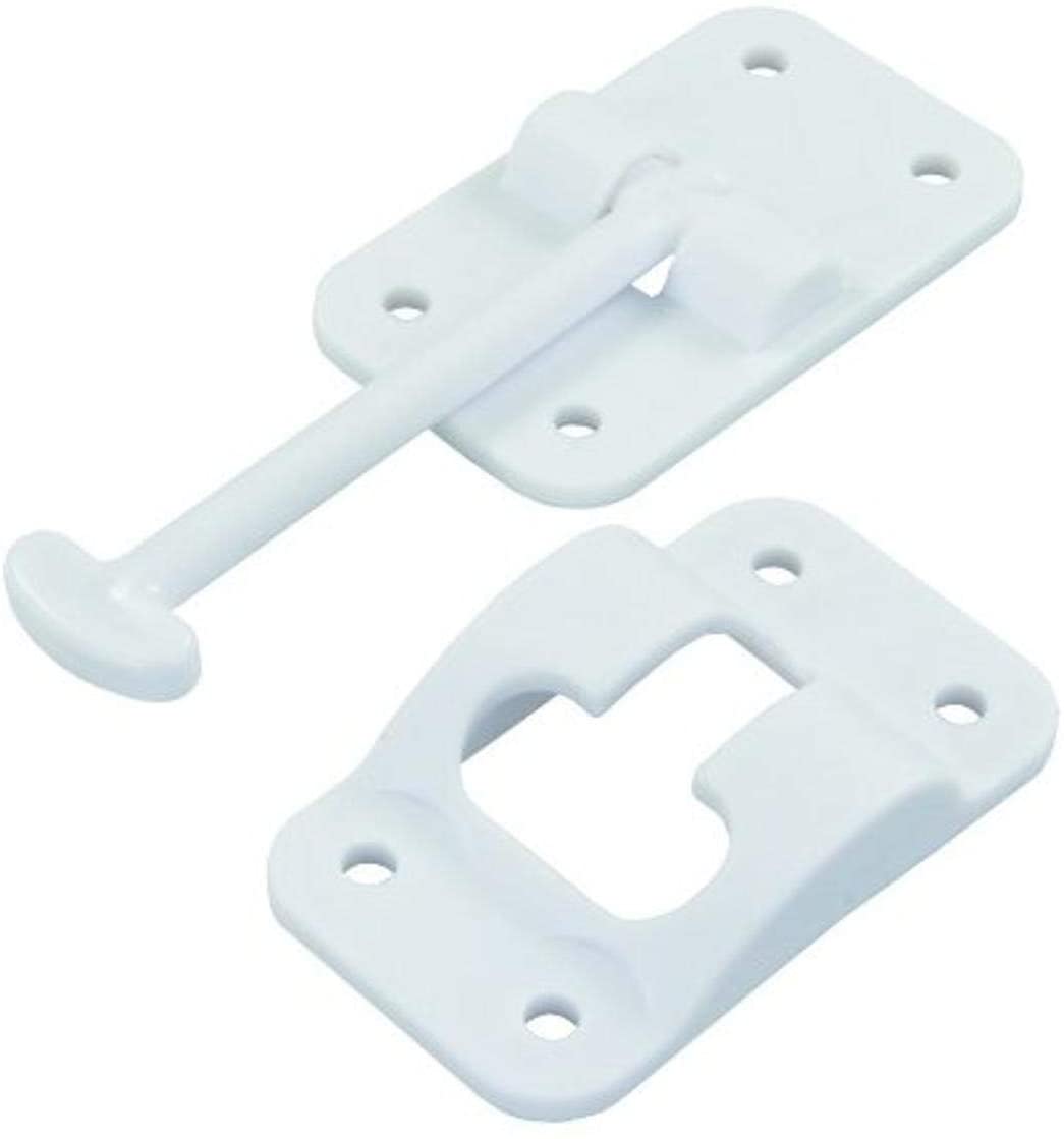 JR Products 10414 3-1/2" Polar White Plastic T-Style Door Holder