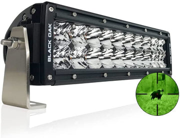 Black Oak Dual Row Infrared LED Light Bar 10- Inch 850nm - Combo Optics IP69K Rating Night Vision Tactical LED Light Bar for Off-Road Trucks, Jeep, ATV, UTV, Boats, Fog Driving, Hunting